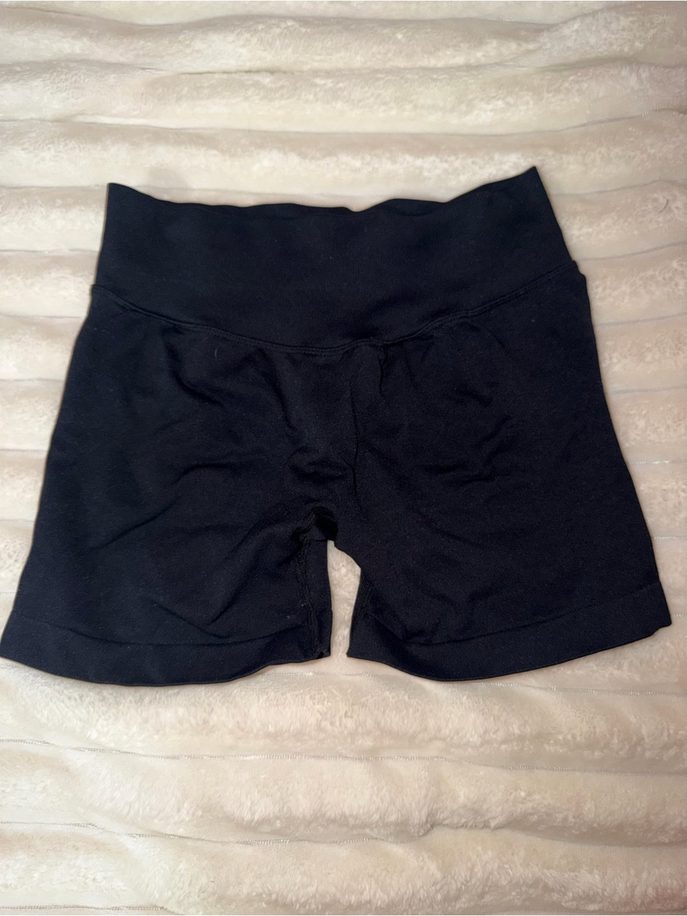 Women's Black High-Waist Biker Shorts with Butt Scrunch